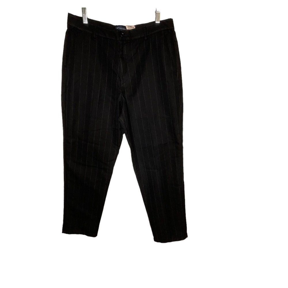 Dockers Women's Stain Defender Pinstriped Tapered Leg Pants Size 14M Bla…